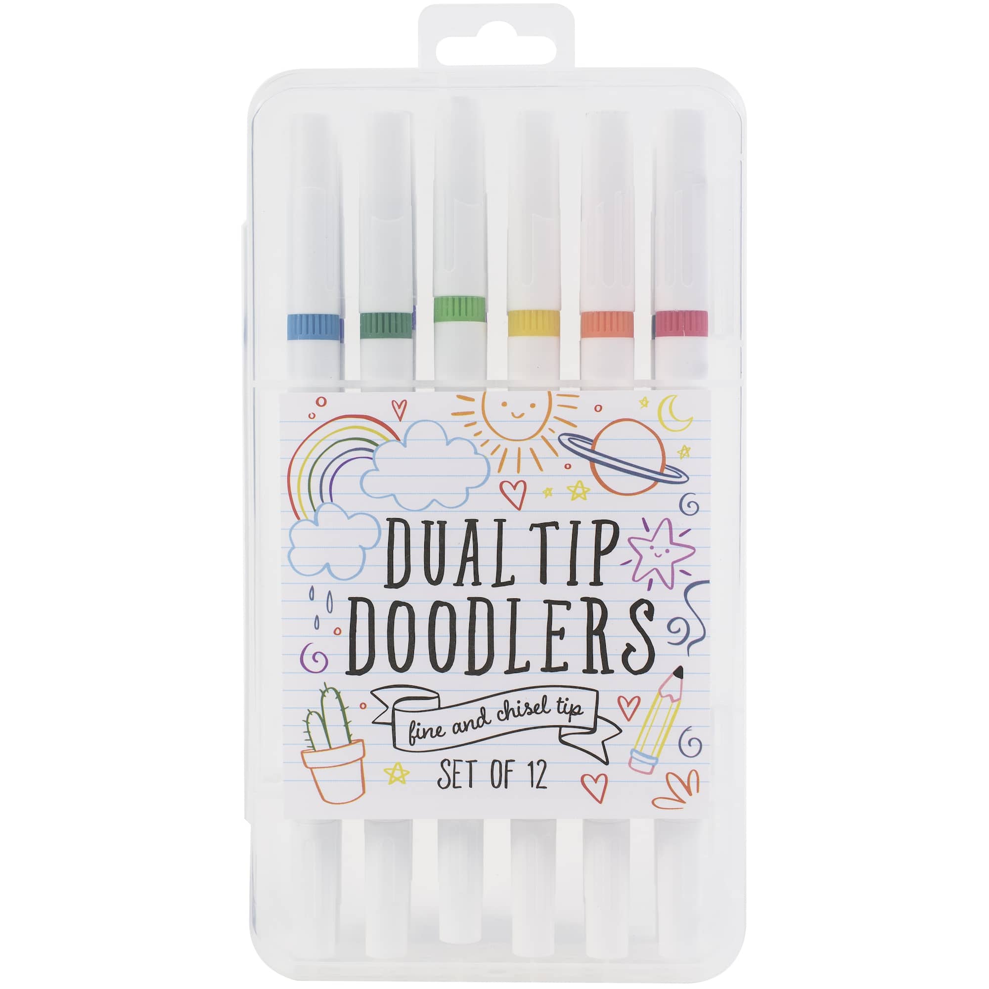 Dual-Tip Doodlers 12 Color Fine & Chisel Tip Marker Set